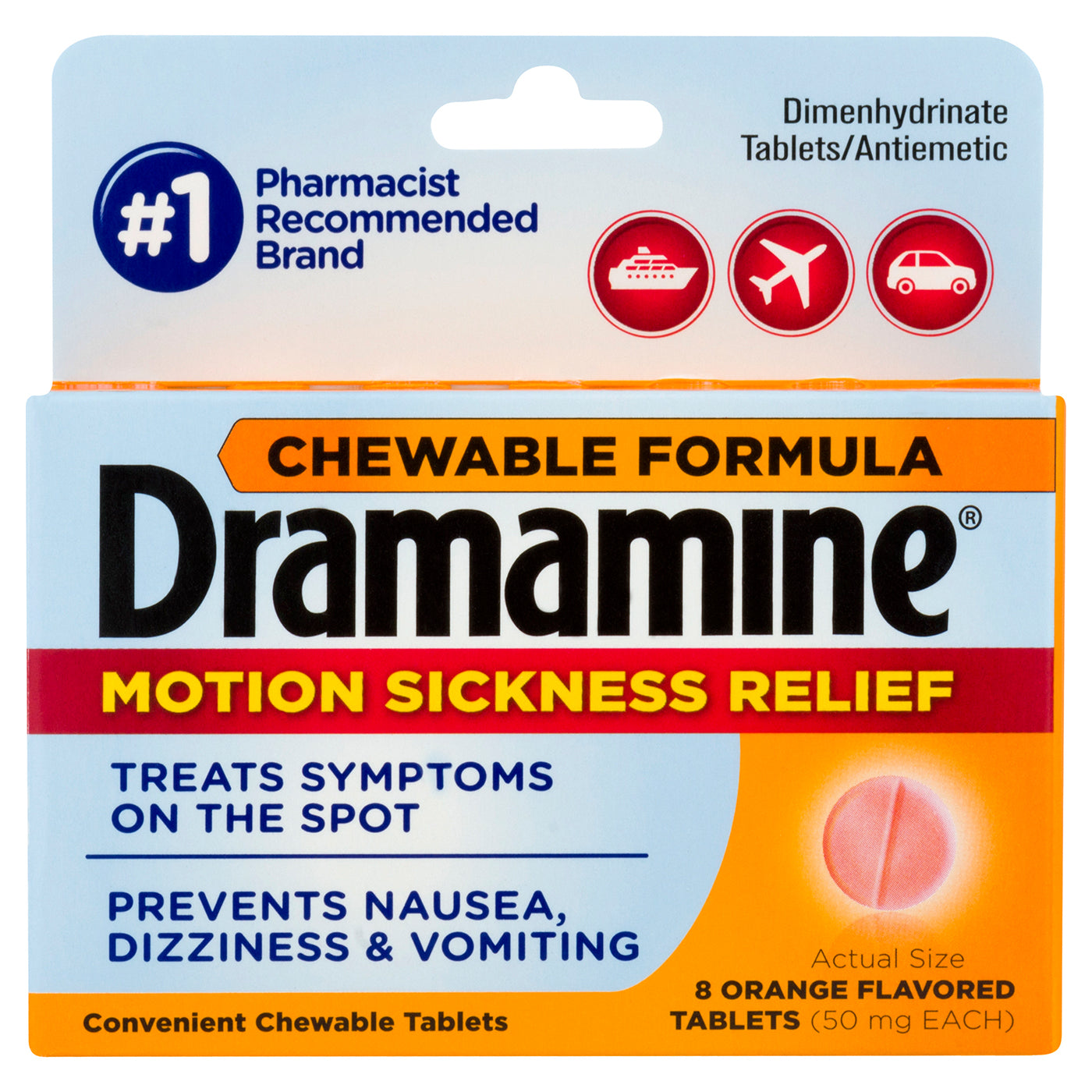 DRAMAMINE TAB CHEWABLE 8