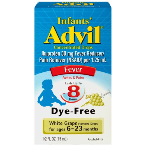 ADVIL INFANTS DROPS DYE FREE WHITE GRAPE .5OZ