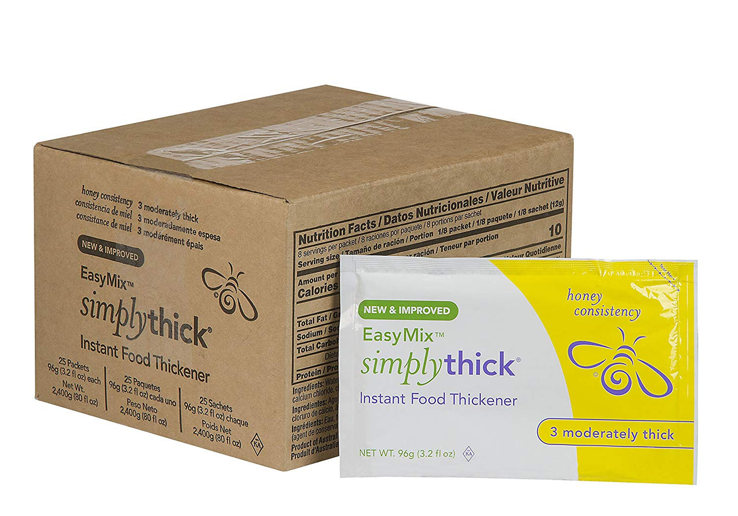 SIMPLY THICK EASY MIX GEL HONEY INDV PKT (25)