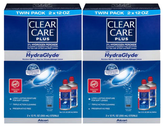 CLEAR CARE PLUS CLEAN/DISINFECT SOL 12 OZ X 2