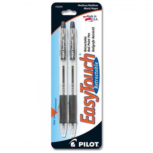 PILOT PEN RETRACTABLE BALL POINT BLACK PK/2
