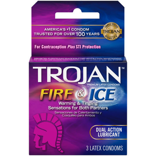 TROJAN FIRE + ICE DUAL ACTION LUBRICATED 3