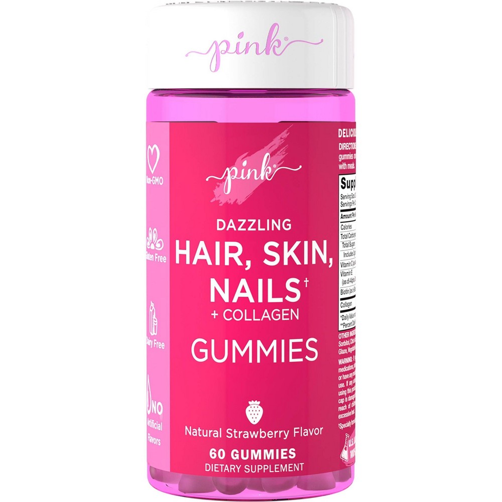PINK HAIR SKIN & NAIL W/BIO & COL GUMMY 60 NT