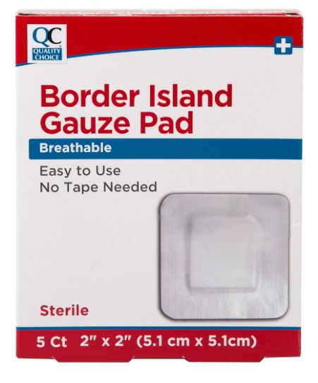 QC BORDER ISLAND GAUZE PAD 2 X 2" (5)
