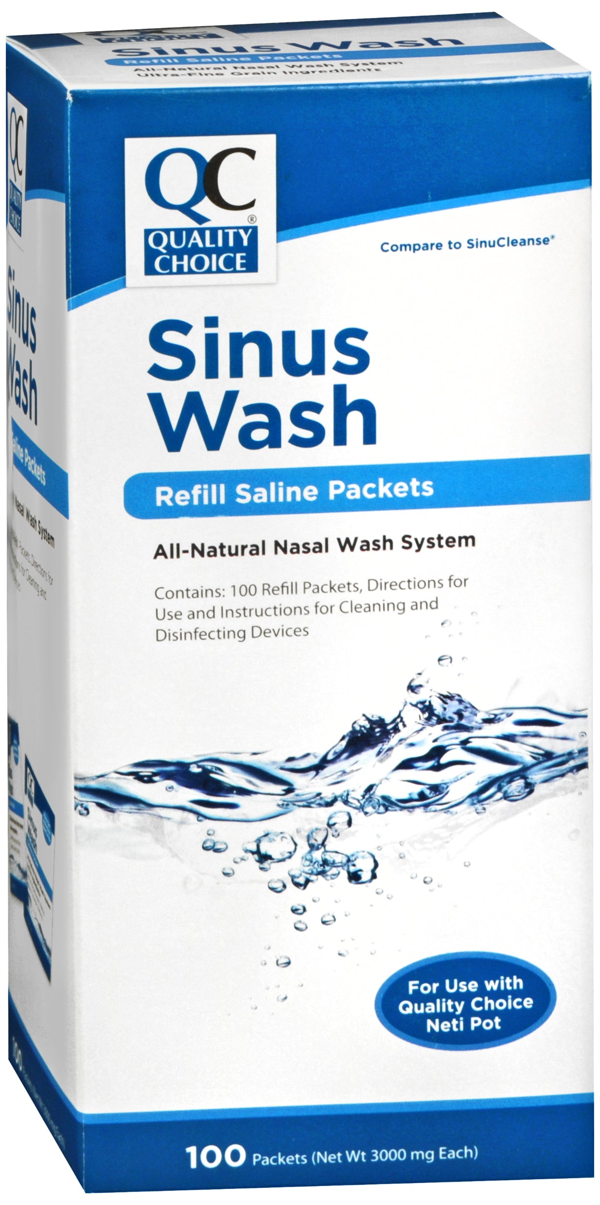 QC SALINE SINUS WASH PACKET 100