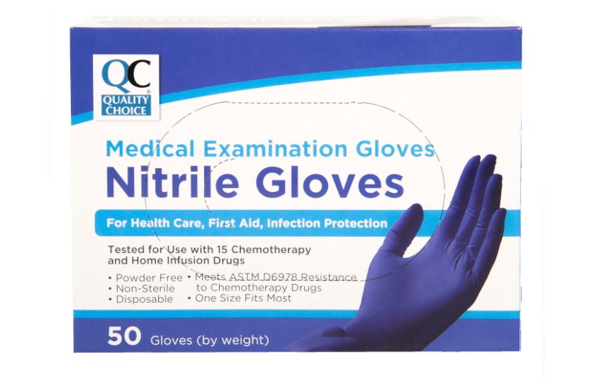QC NITRILE EXAM GLOVES OSFM 50