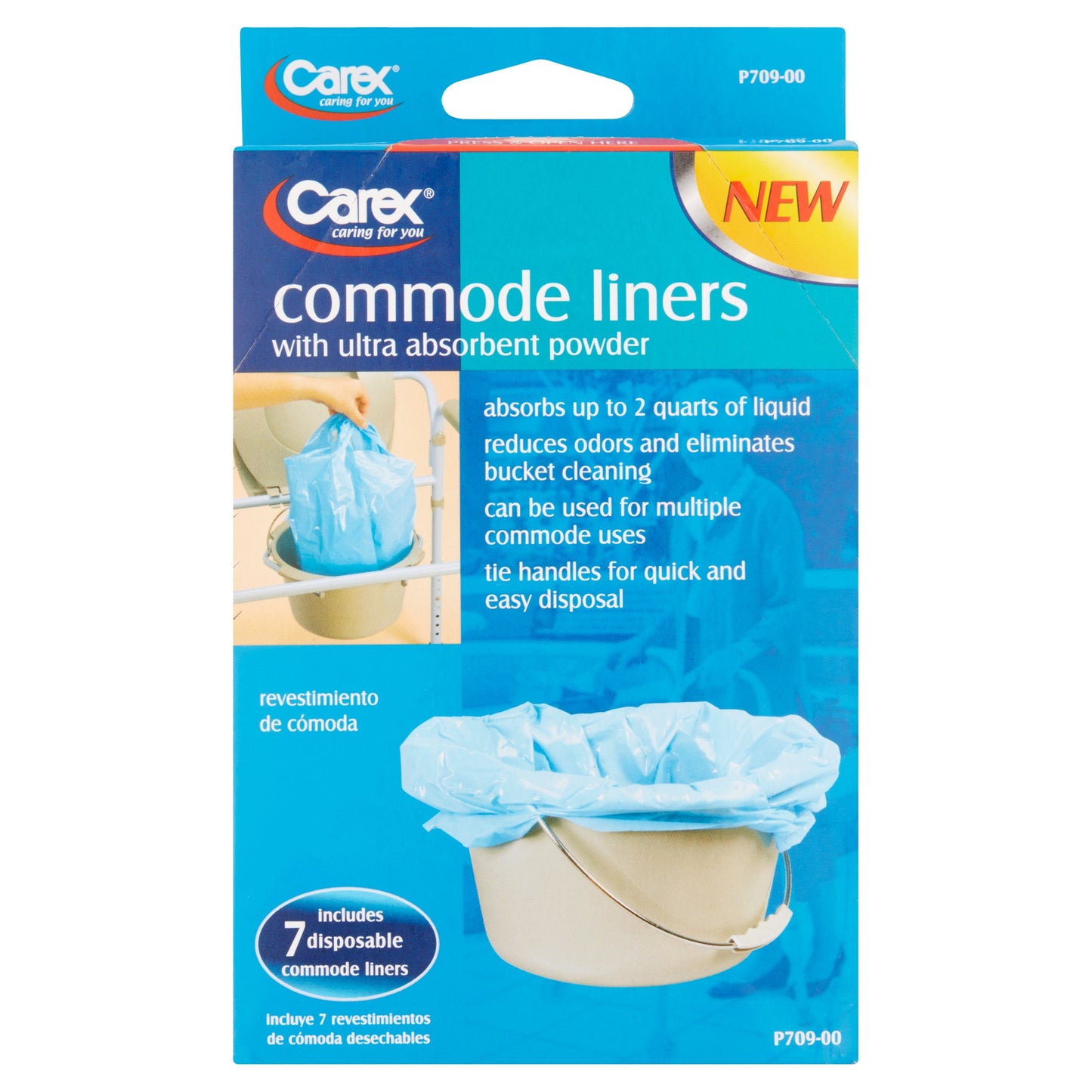 COMMODE LINERS HOLDS 2 QUARTS PK/7 CAREX