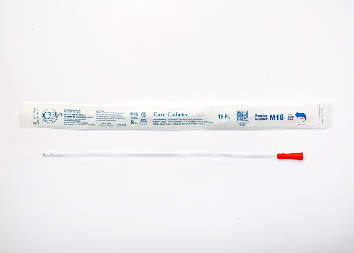 CATHETER INT MALE STRAIGHT TIP 16F 16" BX/30