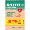 BAYER ASPIRIN CHILD CHEW ORANGE 81 MG 108