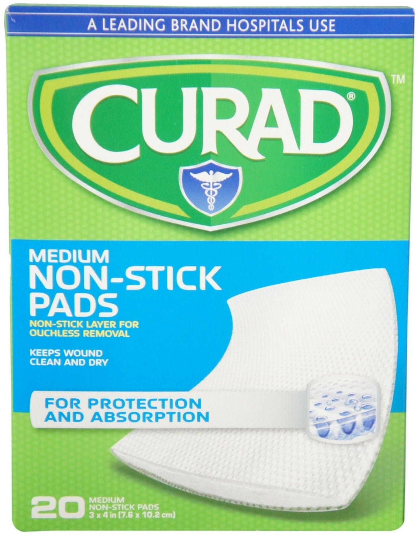 CURAD TELFA PAD NONSTICK ST 3 X 4" (20)