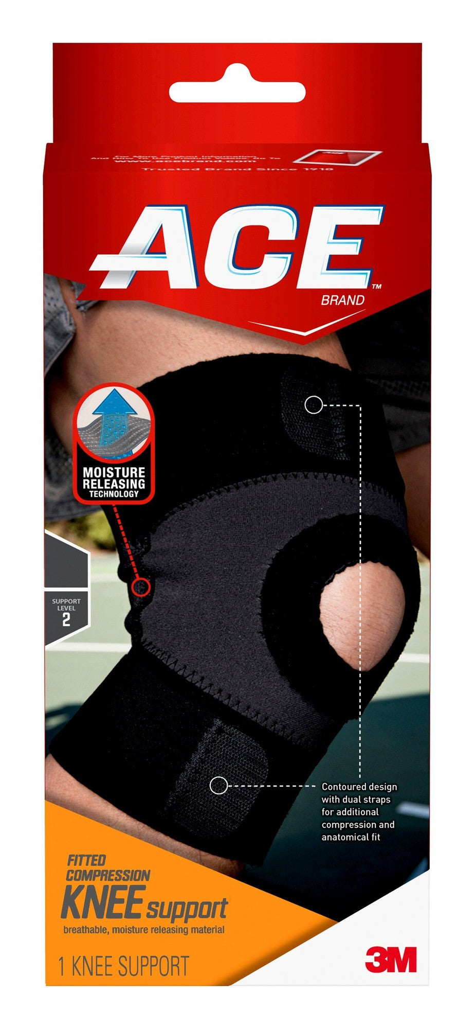 KNEE BRACE MOISTURE CONTROL OP MD 15-17" ACE