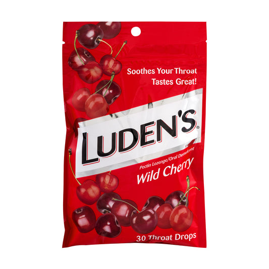 LUDENS COUGH DROP WILD CHERRY BAG 30