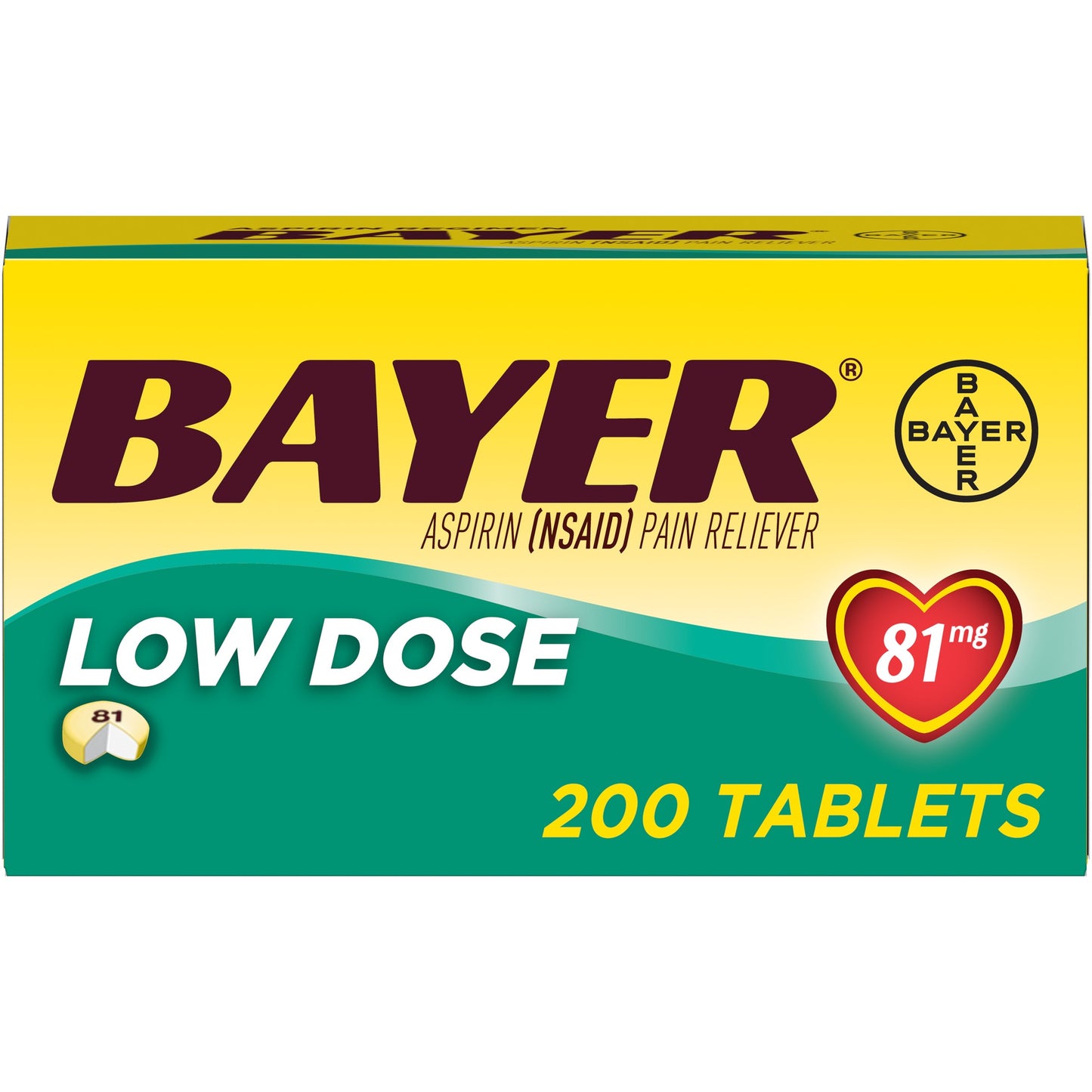 BAYER ASPIRIN TAB ADULT LOW STR EC 81 MG 200