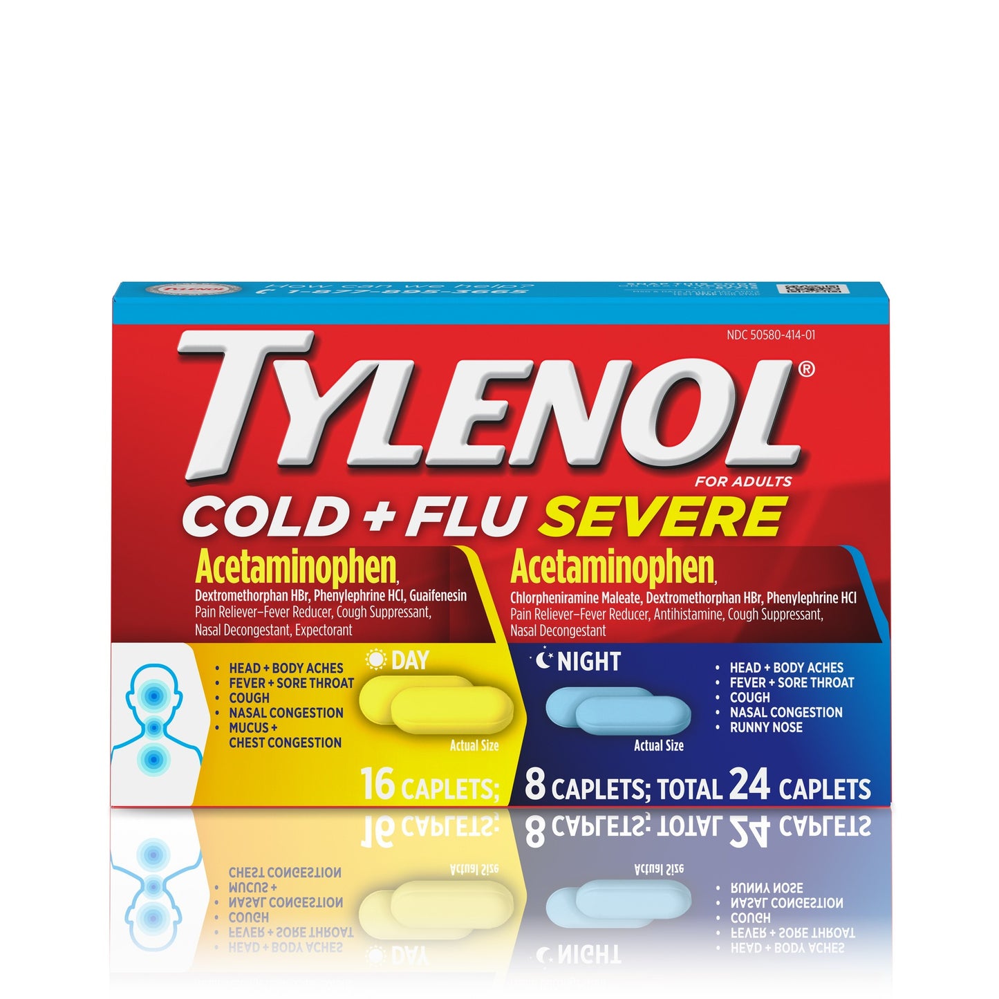 TYLENOL COLD + FLU SEVERE DAY/NITE CAPLET 24