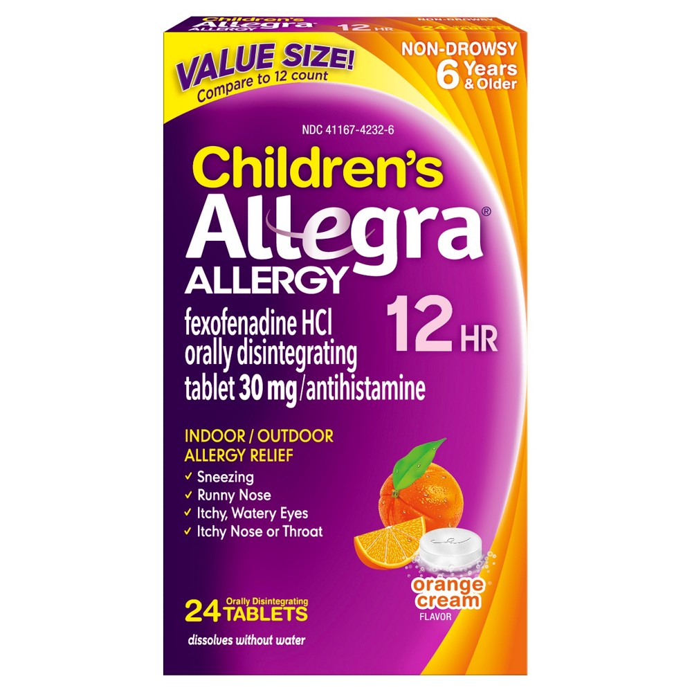 ALLEGRA CHILD 12HR 30 MG ORANGE CRM D/TAB 24