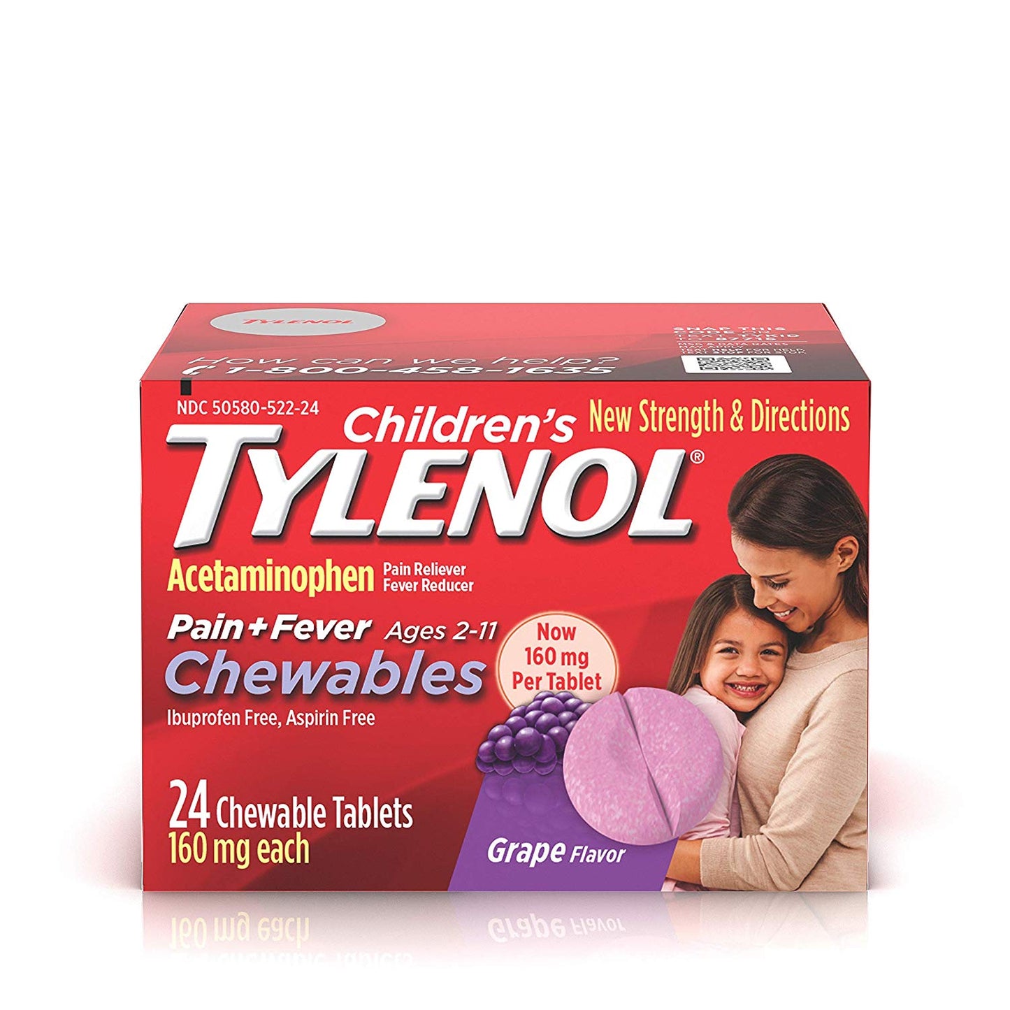 TYLENOL CHILD CHEW 160 MG GRAPE 24
