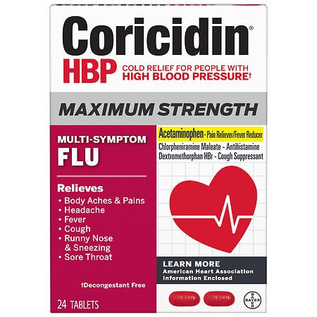 CORICIDIN HBP MAX STR MULTI-SYMP FLU TAB 24