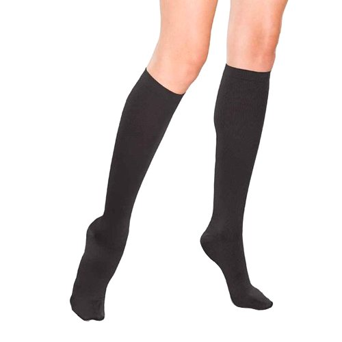 KNEE HIGH 15-20 WOMEN TROUSER SOCK BLK LG TF