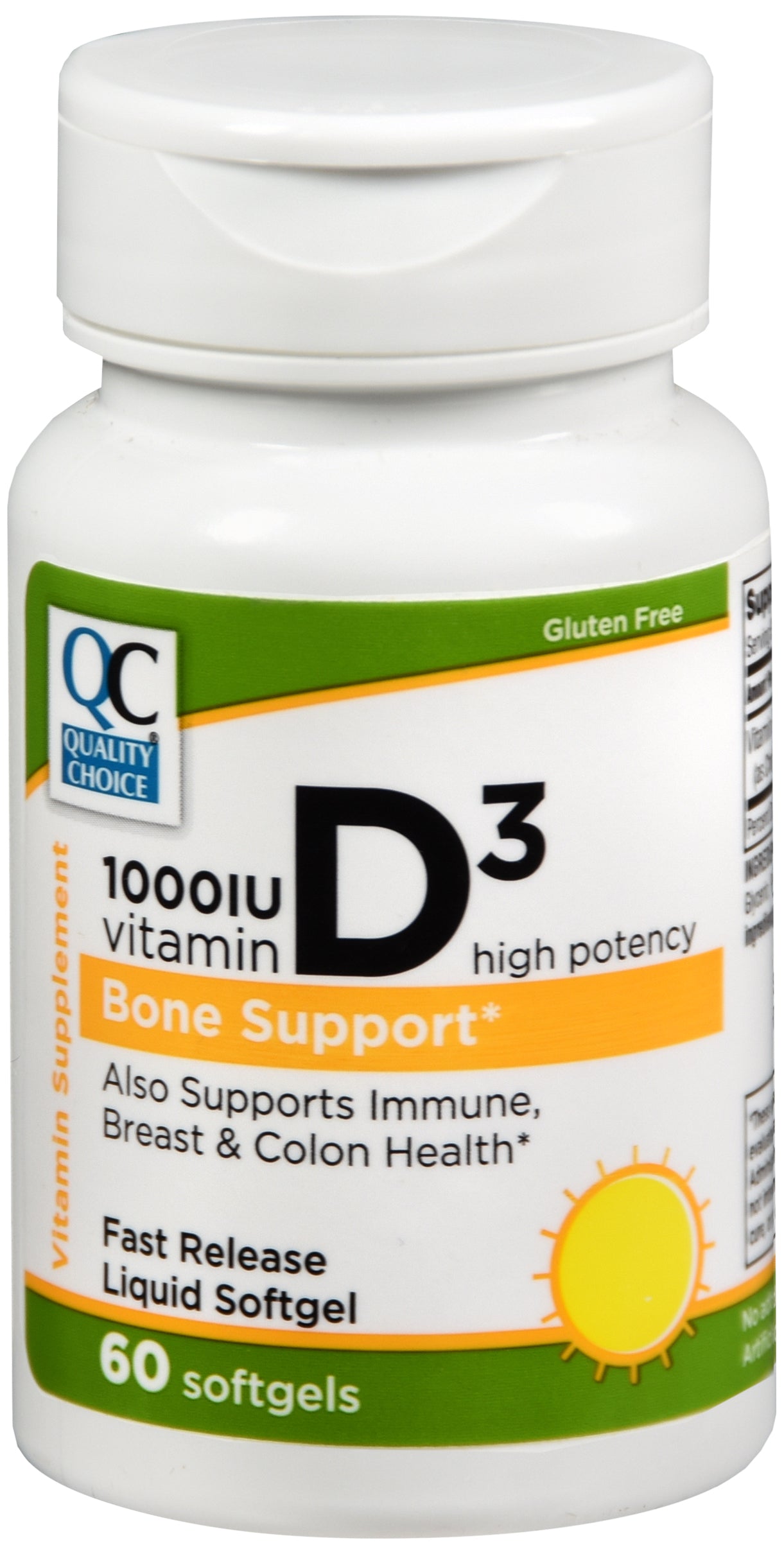 QC VITAMIN D3 SOFTGEL 1000 IU 60