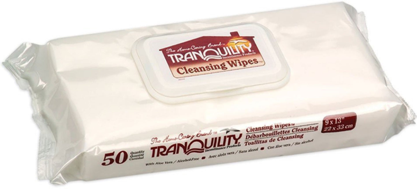 TRANQUILITY CLEANSING WIPES WASHCLOTHS 50