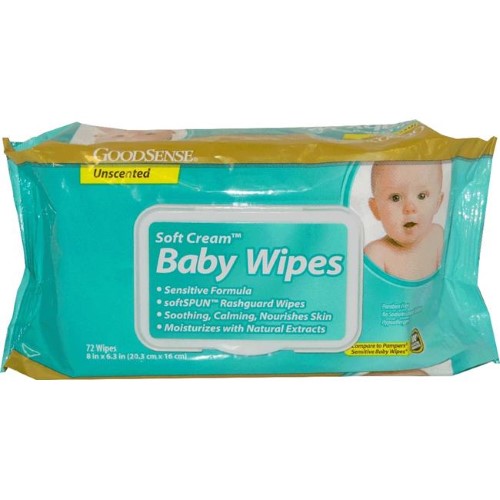 GS BABY WIPES UNSCENTED 72