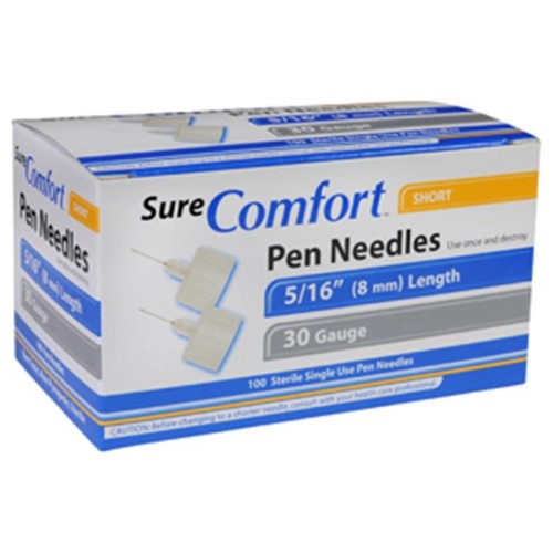 SURE COMFORT PEN NEEDLE 30G X 5/16" 8MM BX100