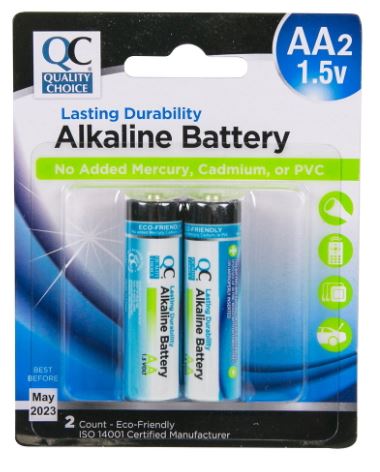 QC ALKALINE AA BATTERY 2PK