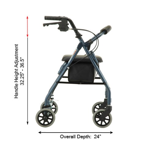 WALKER 4 WH HAND BRK GETGO CLASS BLUE 4202CBL