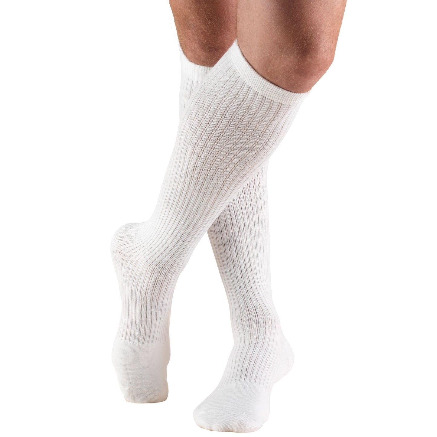 KNEE HIGH 15-20 TRUFORM MENS CASUAL WHT MD