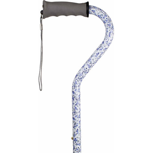 CANE ALUM ERGO OFFSET BLUE FLORAL