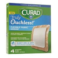 CURAD SILICONE TRULY OUCHLESS BANDAGE 4X4" 4