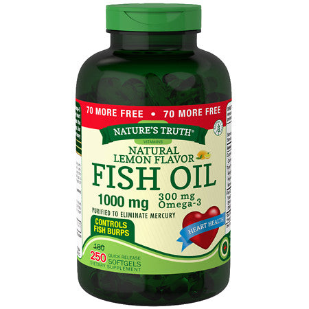 FISH OIL SOFTGEL LEMON FLV 1000 MG 180+70 NT