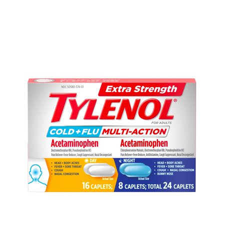 TYLENOL EX ST COLD + FLU ML-ACT DT/NT CAPL 24