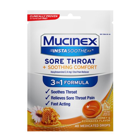 MUCINEX INSTASOOTHE SORE THROAT SC HON ECH 40