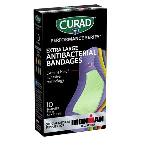 CURAD IRONMAN ANTIBACTERIAL BANDAGE XL BX/10