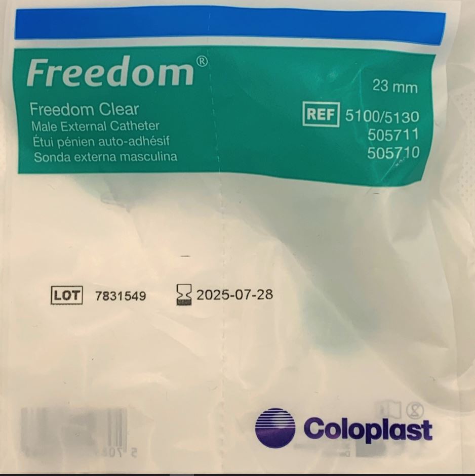 CATHETER MALE EXT FREEDOM CLEAR 23MM EA