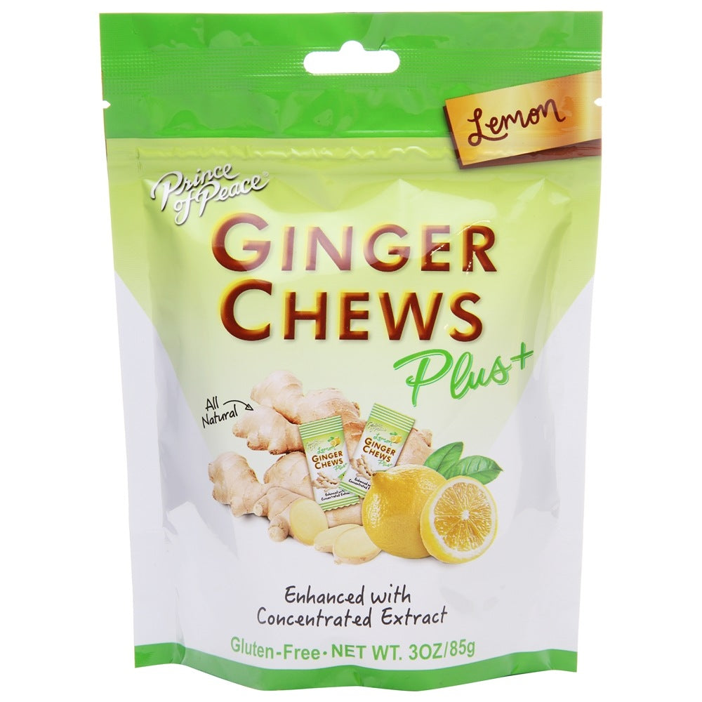GINGER CHEWS PLUS LEMON 3 OZ