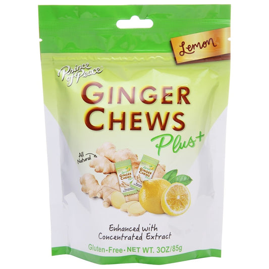 GINGER CHEWS PLUS LEMON 3 OZ