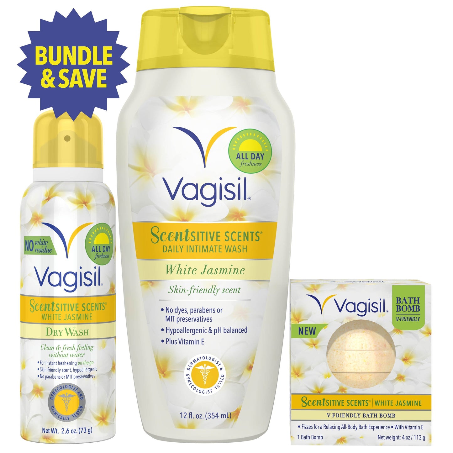 VAGISIL FEMININE WASH WHITE JASMINE 12 OZ