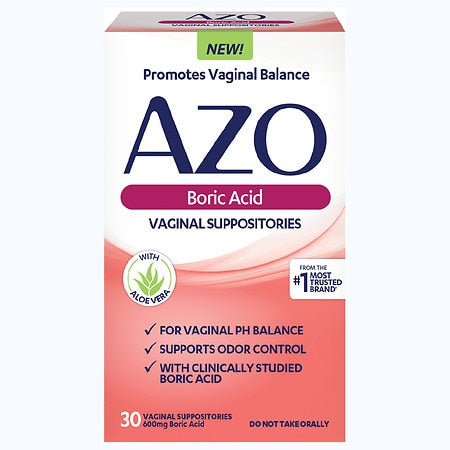 AZO BORIC ACID VAGINAL SUPP 600 MG 30