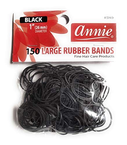 ANNIE RUBBER BANDS BLACK LARGE 150 #3149