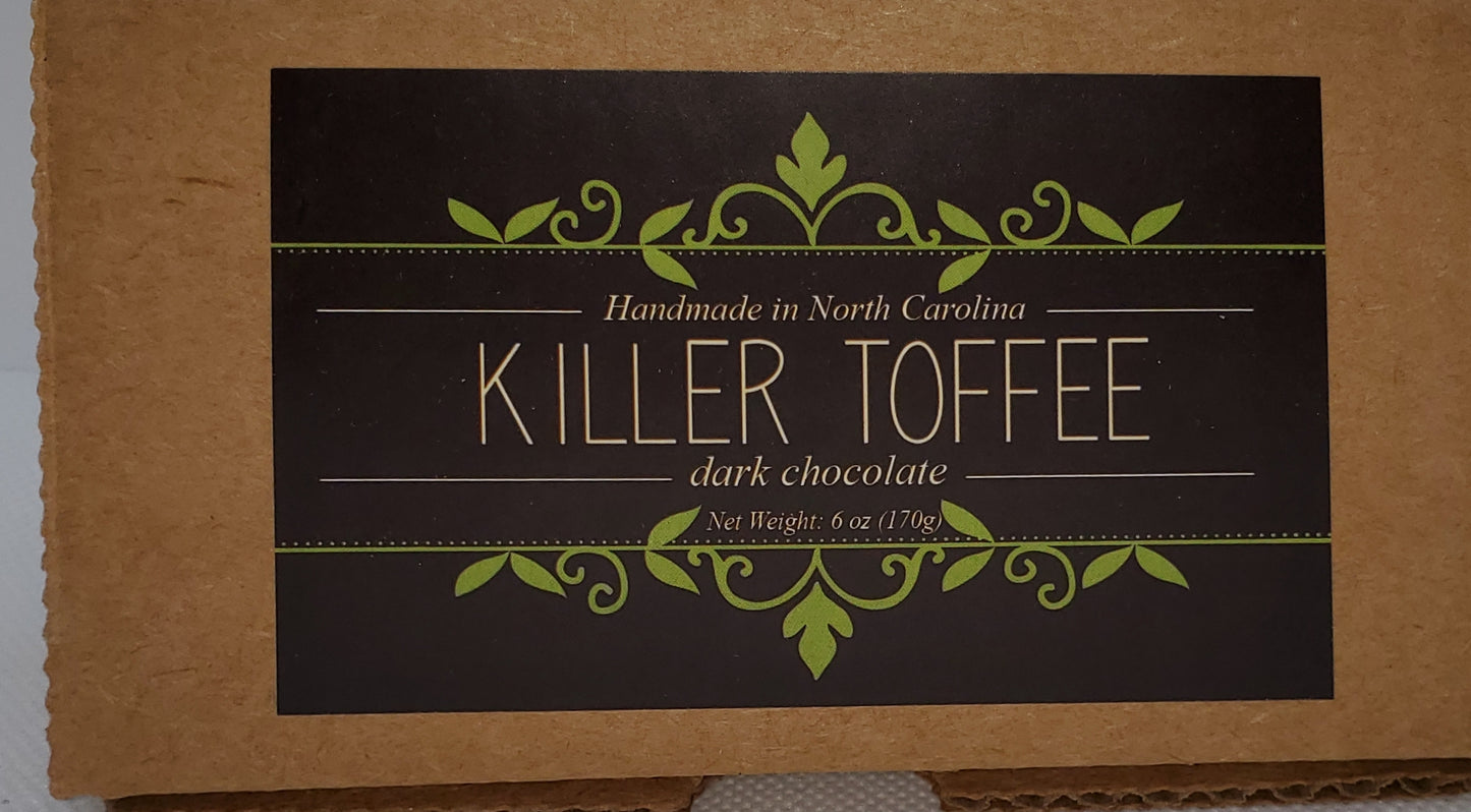 KILLER TOFFEE DARK CHOCOLATE 6 OZ BOX
