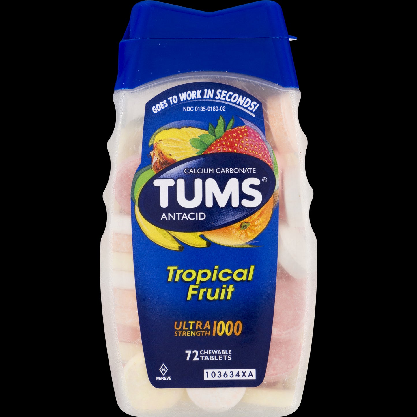 TUMS ULTRA TROPICAL FRUIT 72