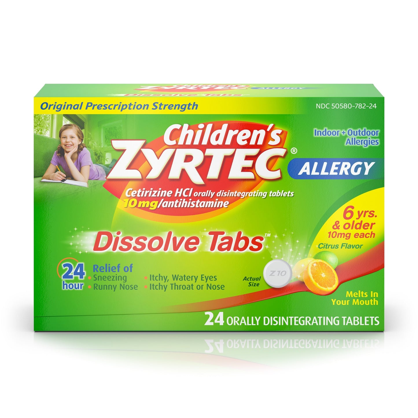 ZYRTEC CHILD 10 MG DISSOLVE TAB CITRUS 24