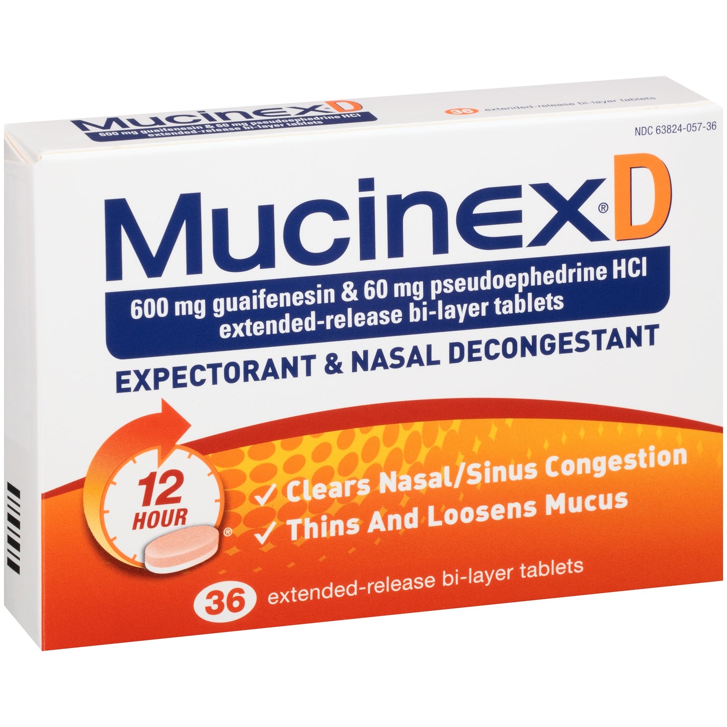 MUCINEX D ER TAB 600/60 MG 36 OTC