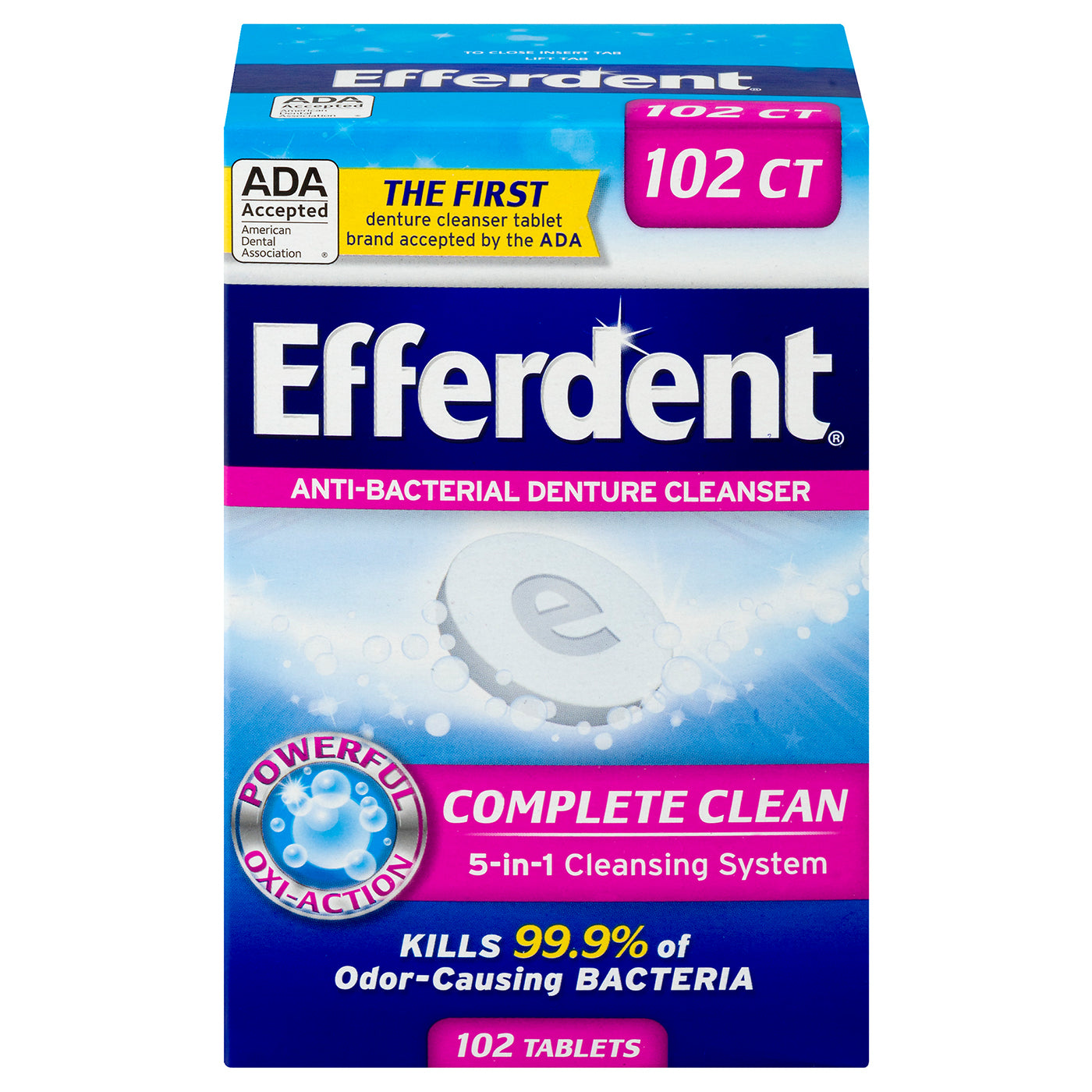 EFFERDENT DENTURE CLEANER AB TAB 102
