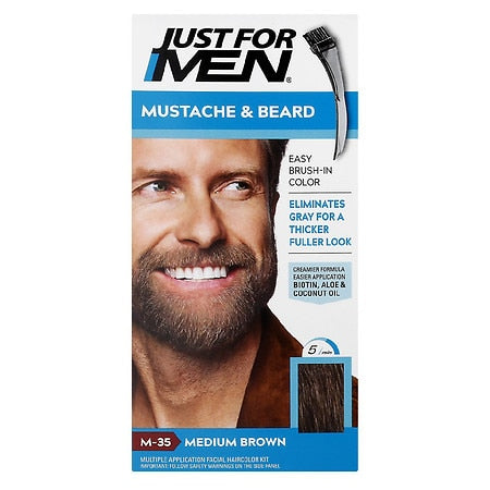 JUST FOR MEN MUSTACHE/BEARD/S-BURN MED BROWN