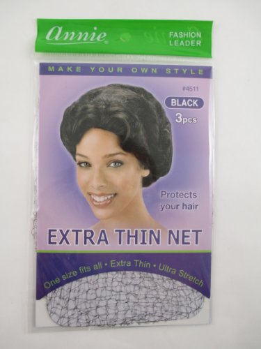 ANNIE EXTRA THIN HAIR NET BLACK #4511
