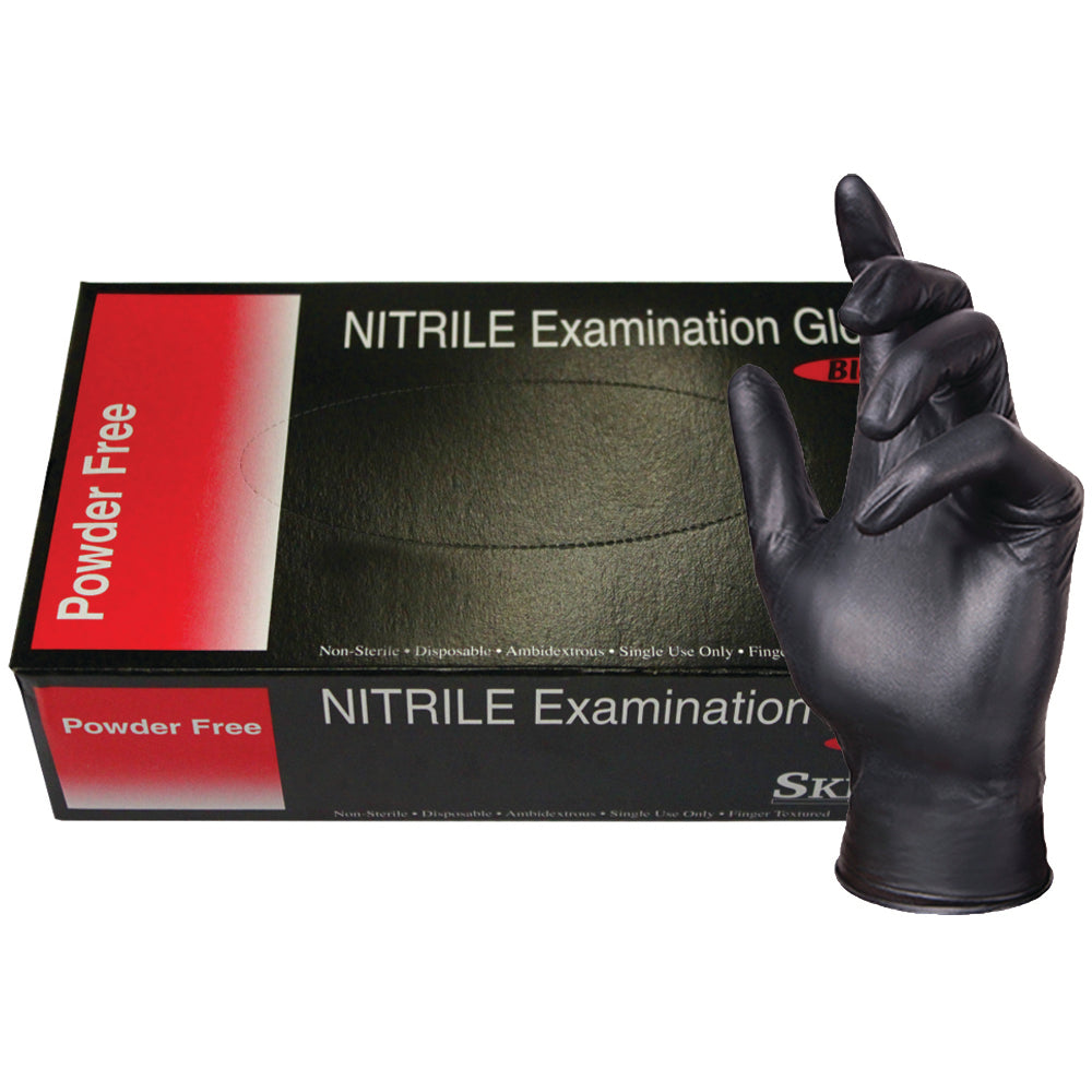 GLOVE BLK WIDOW PF NITRILE MED BX/100