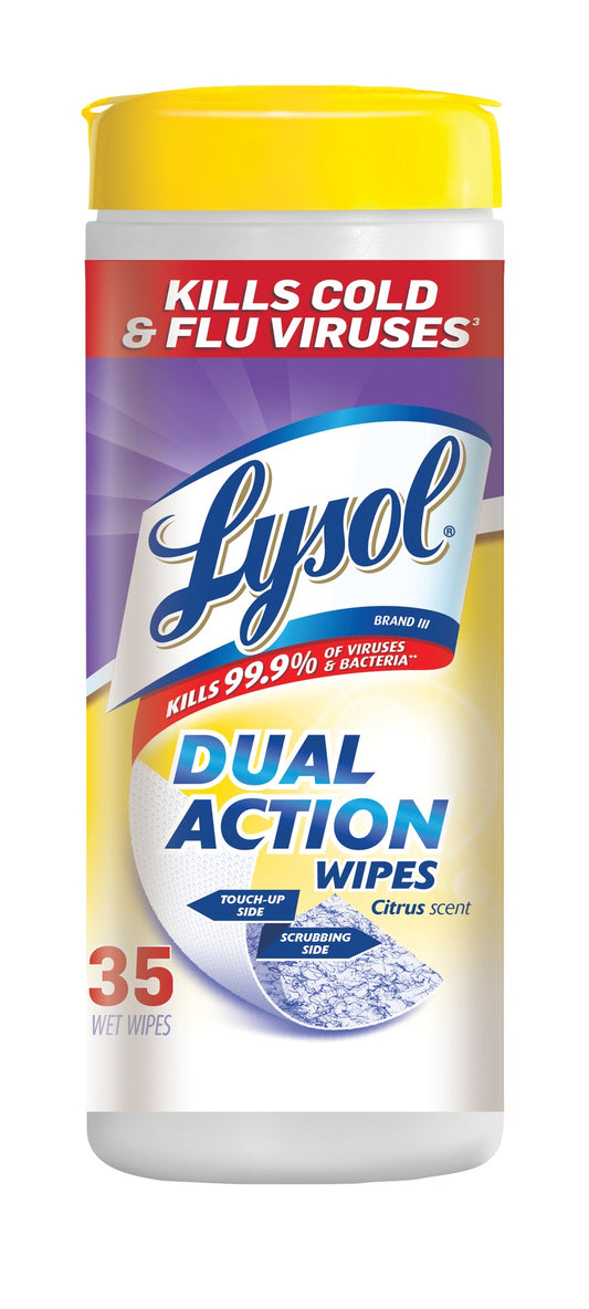 LYSOL DUAL ACTION DISINFECTING WIPES 35
